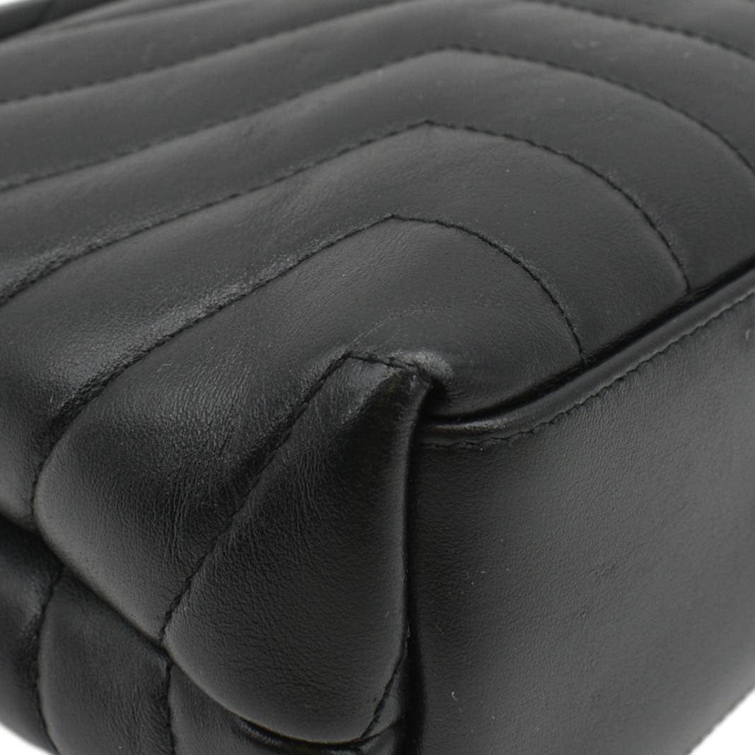 YVES SAINT LAURENT Loulou Toy Matelasse Leather Crossbody Bag Black