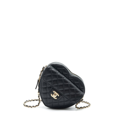 Chanel 22S Heart Bag Lambskin Black L