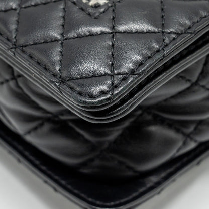 Chanel Multi Chain Boy Bag Calfskin/Tweed Black