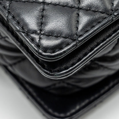 Chanel Multi Chain Boy Bag Calfskin/Tweed Black