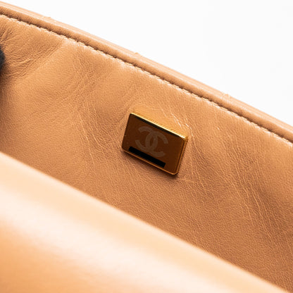 Chanel 22s Mini Rectangular Flap Bag Lambskin Caramel L (microchip)