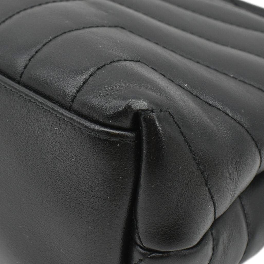 YVES SAINT LAURENT Loulou Toy Matelasse Leather Crossbody Bag Black