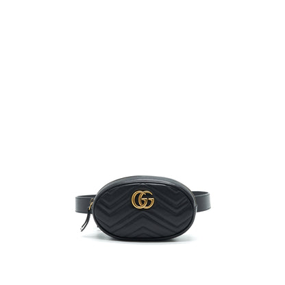 GUCCI GG MARMONT MATELASSE LEATHER BELT BAG BLACK SIZE 75