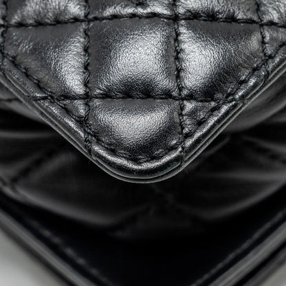 Chanel Multi Chain Boy Bag Calfskin/Tweed Black