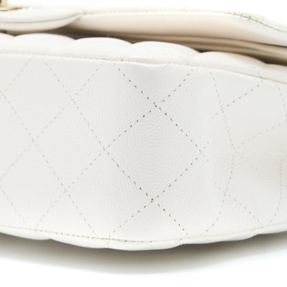 Chanel Medium Classic Double Flap Bag Caviar White L