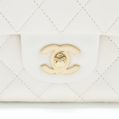 Chanel Medium Classic Double Flap Bag Caviar White L