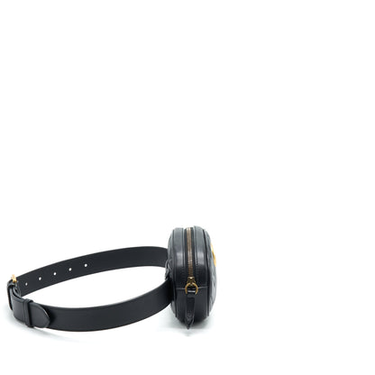 GUCCI GG MARMONT MATELASSE LEATHER BELT BAG BLACK SIZE 75