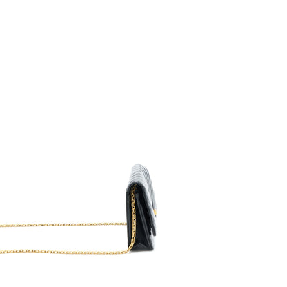 Chanel 2.55 Reissue Wallet On Chain Chevron Aged Calfskin Black Brushed  (Microchip)