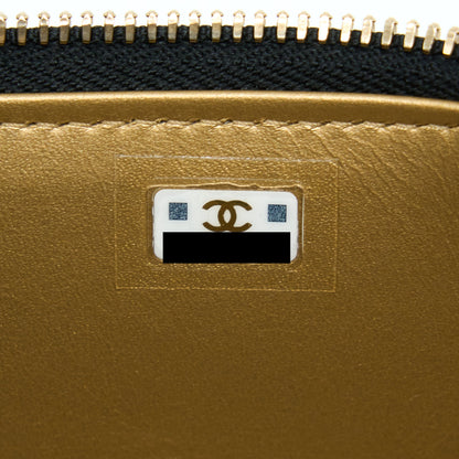 Chanel Pearl Crush Long Vanity With Chain Lambskin Black