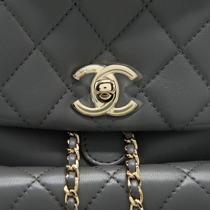 Chanel Mini Duma Backpack Lambskin Grey L (Microchip)