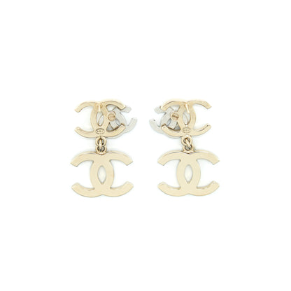 Chanel Logos Earrings With Pearls And Crystal L