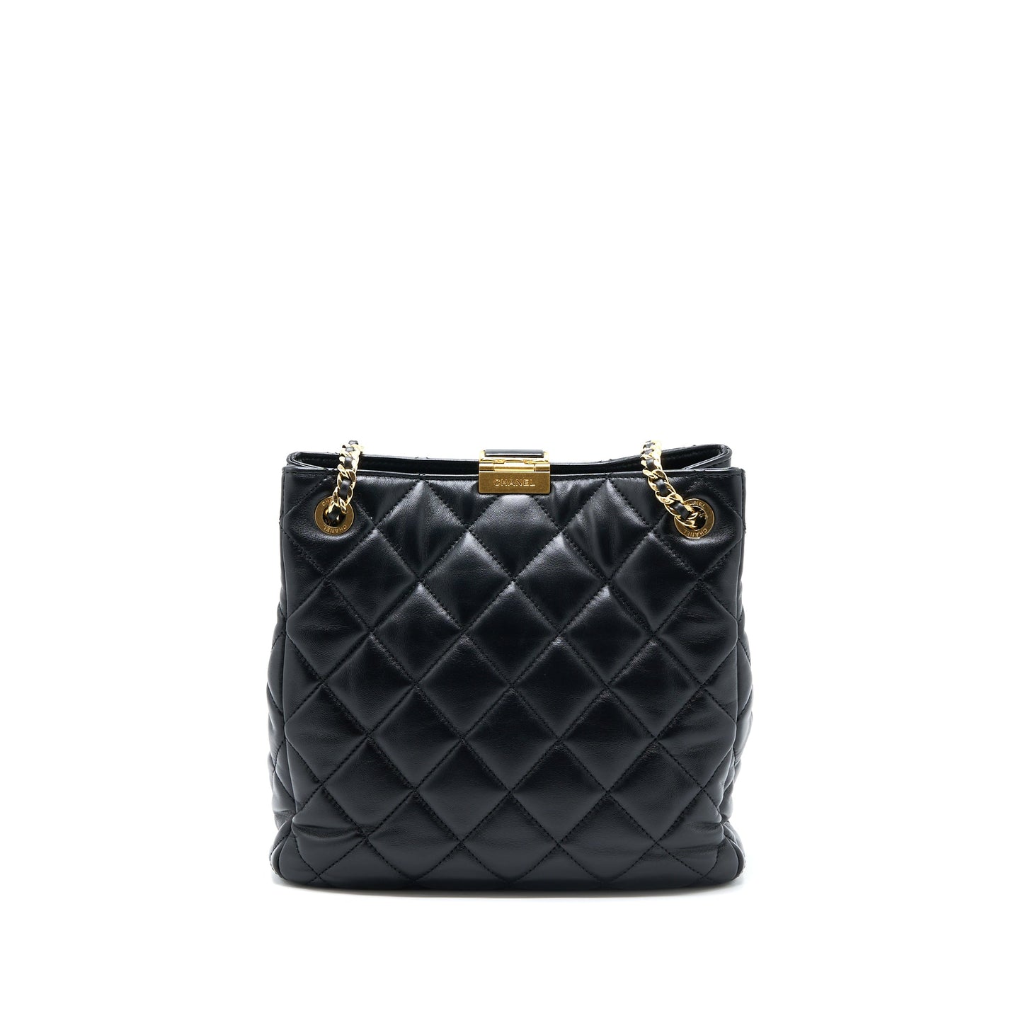 Chanel Seasonal Tote Bag Lambskin Black Brushed (Microchip)