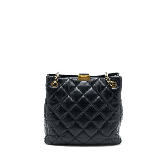 Chanel Seasonal Tote Bag Lambskin Black Brushed (Microchip)