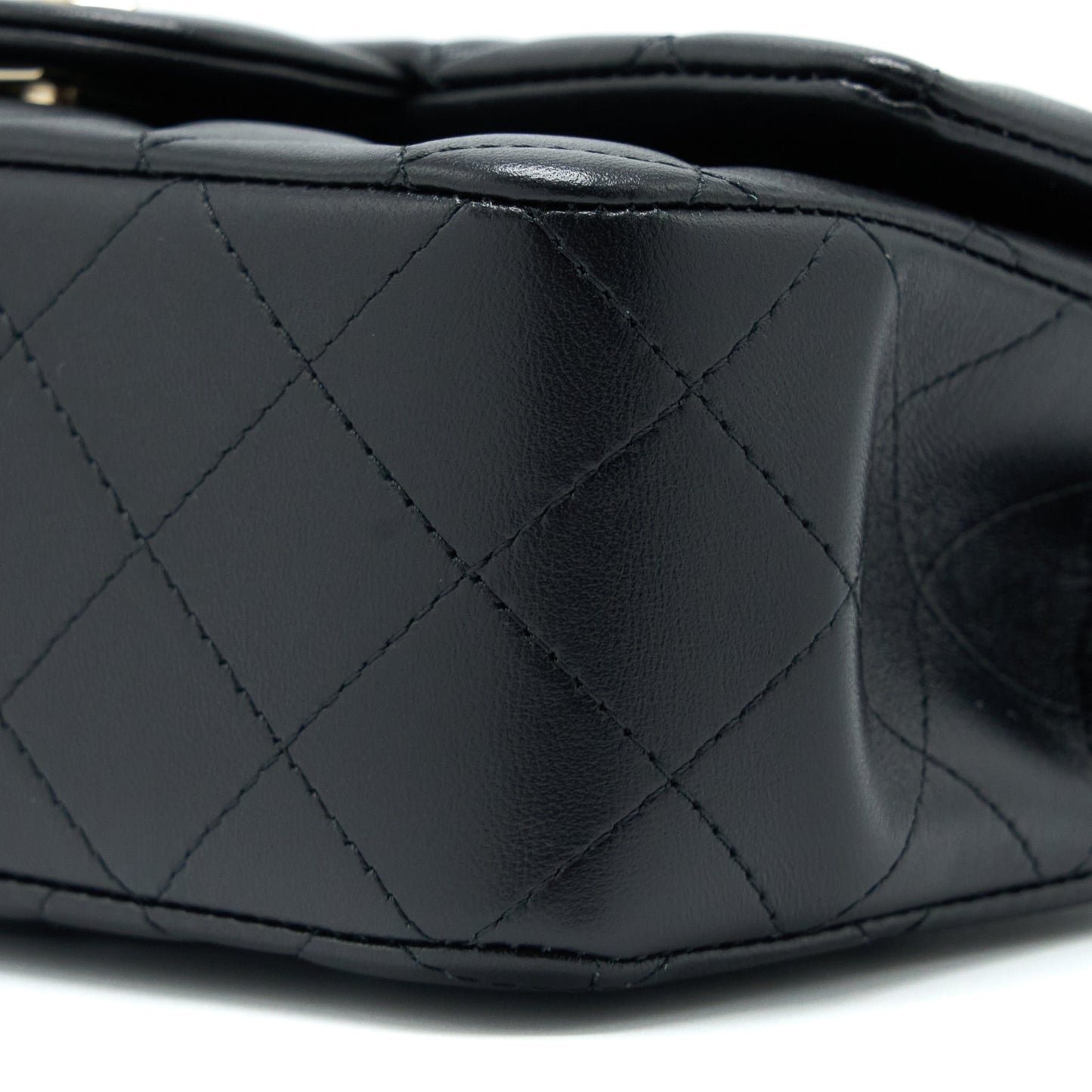 Chanel Top Handle Mini Rectangular Flap Bag Lambskin Black L (Microchip)