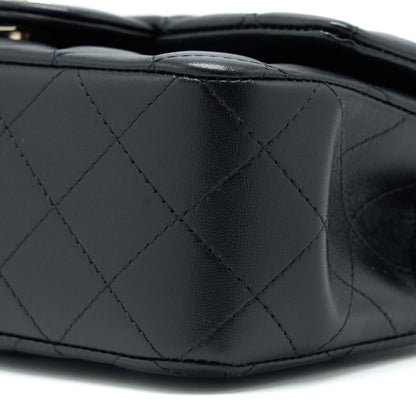 Chanel Top Handle Mini Rectangular Flap Bag Lambskin Black L (Microchip)