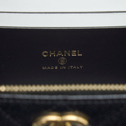 Chanel 22S Letter Top Handle Long Vanity Caviar Black