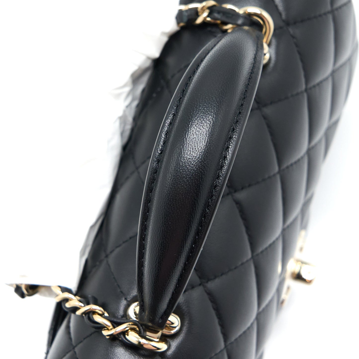 Chanel Top Handle Mini Rectangular Flap Bag Lambskin Black L (Microchip)