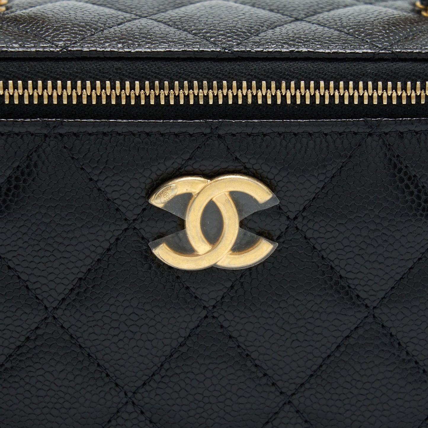 Chanel 22S Letter Top Handle Long Vanity Caviar Black