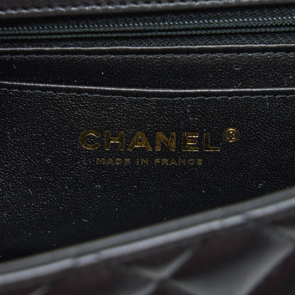 Chanel Top Handle Mini Rectangular Flap Bag Lambskin Black L (Microchip)