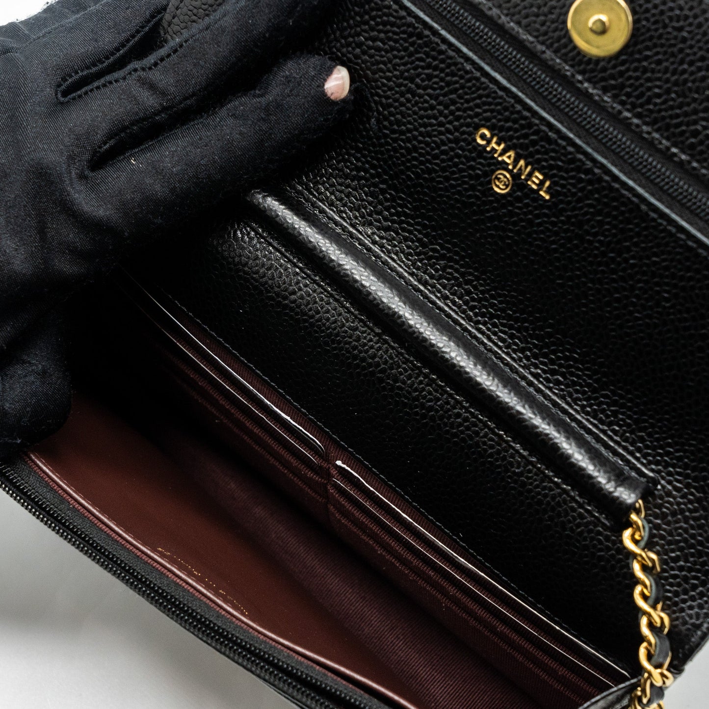 Chanel Classic Wallet On Chain Caviar Black (Microchip)