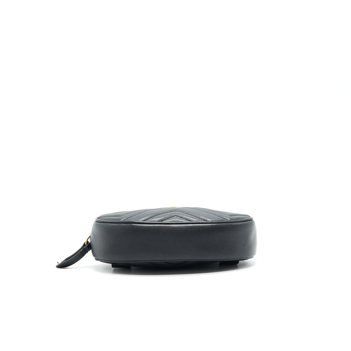 GUCCI GG MARMONT MATELASSE LEATHER BELT BAG BLACK SIZE 75