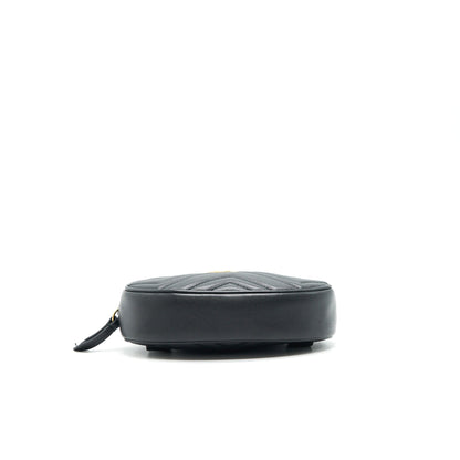 GUCCI GG MARMONT MATELASSE LEATHER BELT BAG BLACK SIZE 75