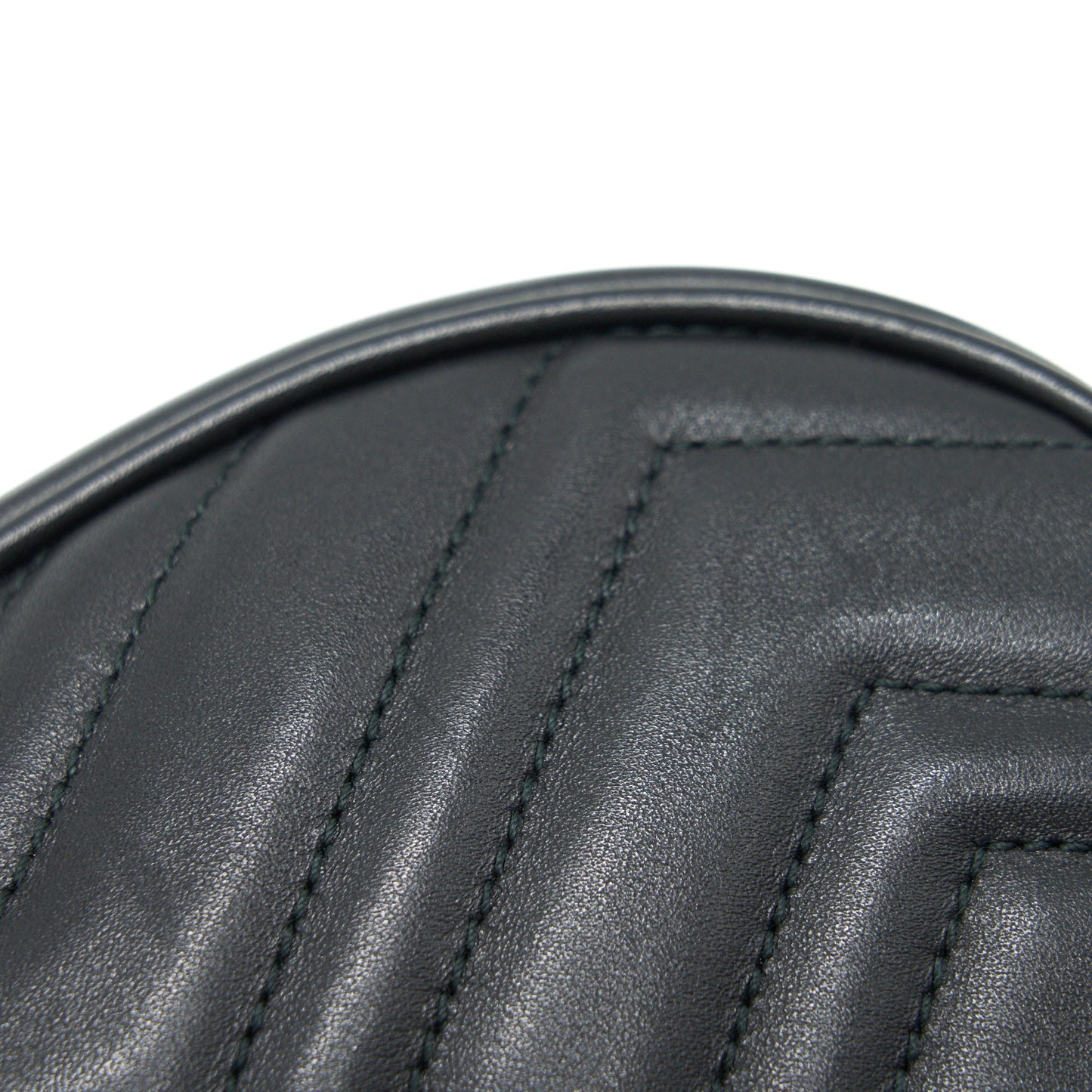 GUCCI GG MARMONT MATELASSE LEATHER BELT BAG BLACK SIZE 75