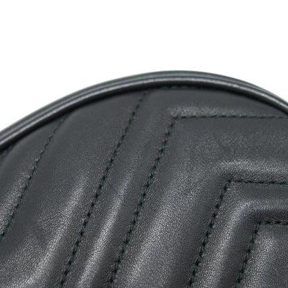GUCCI GG MARMONT MATELASSE LEATHER BELT BAG BLACK SIZE 75