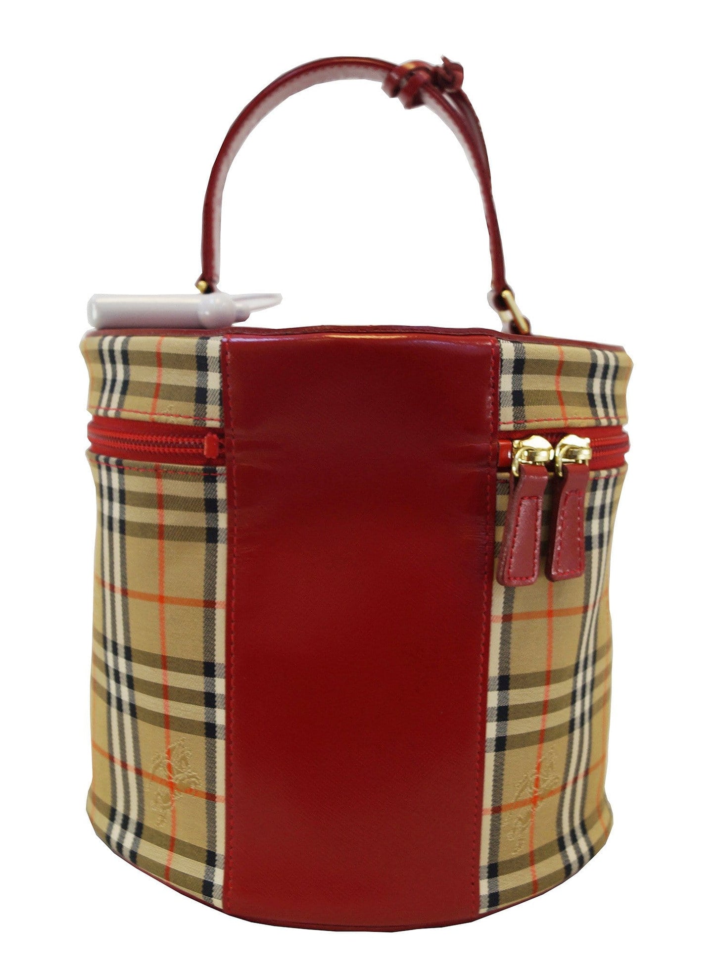 Burberry Nova Check Plaid Pattern Canvas Vanity Bag
