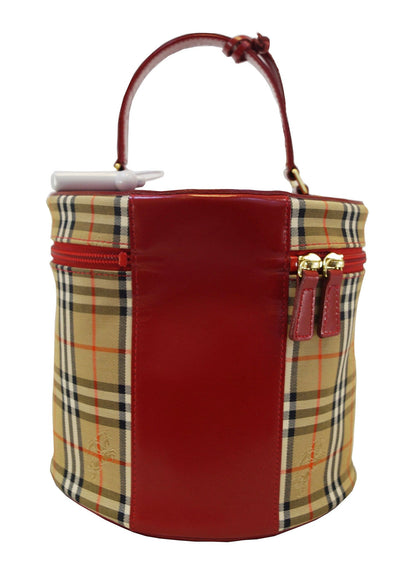 Burberry Nova Check Plaid Pattern Canvas Vanity Bag