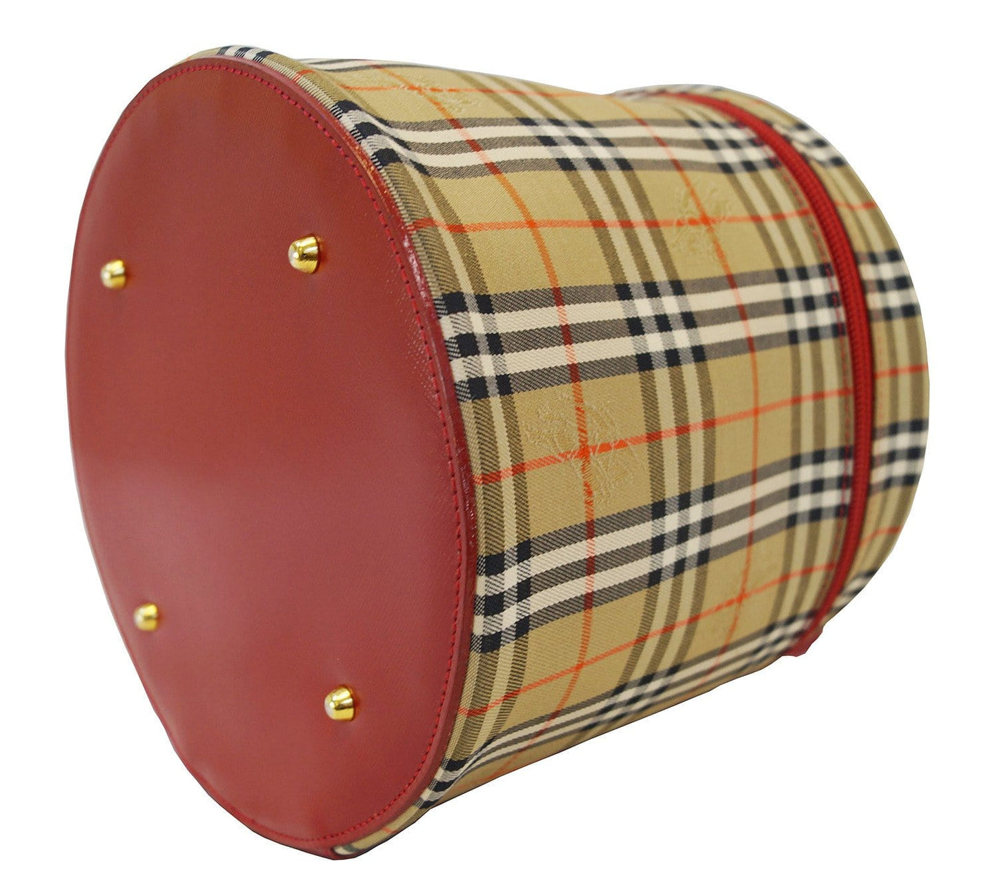 Burberry Nova Check Plaid Pattern Canvas Vanity Bag