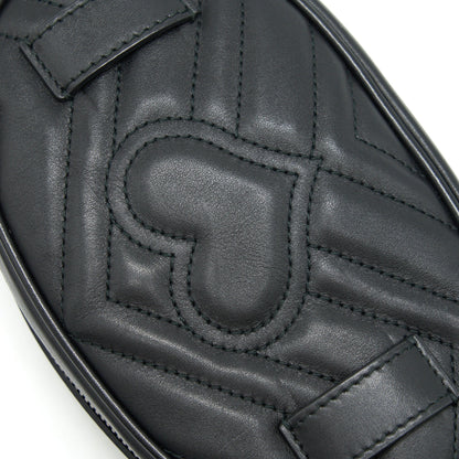 GUCCI GG MARMONT MATELASSE LEATHER BELT BAG BLACK SIZE 75