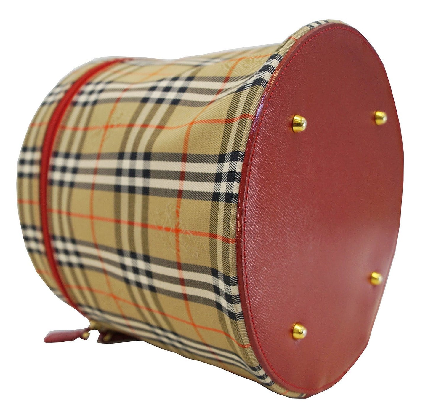 Burberry Nova Check Plaid Pattern Canvas Vanity Bag