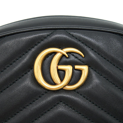 GUCCI GG MARMONT MATELASSE LEATHER BELT BAG BLACK SIZE 75