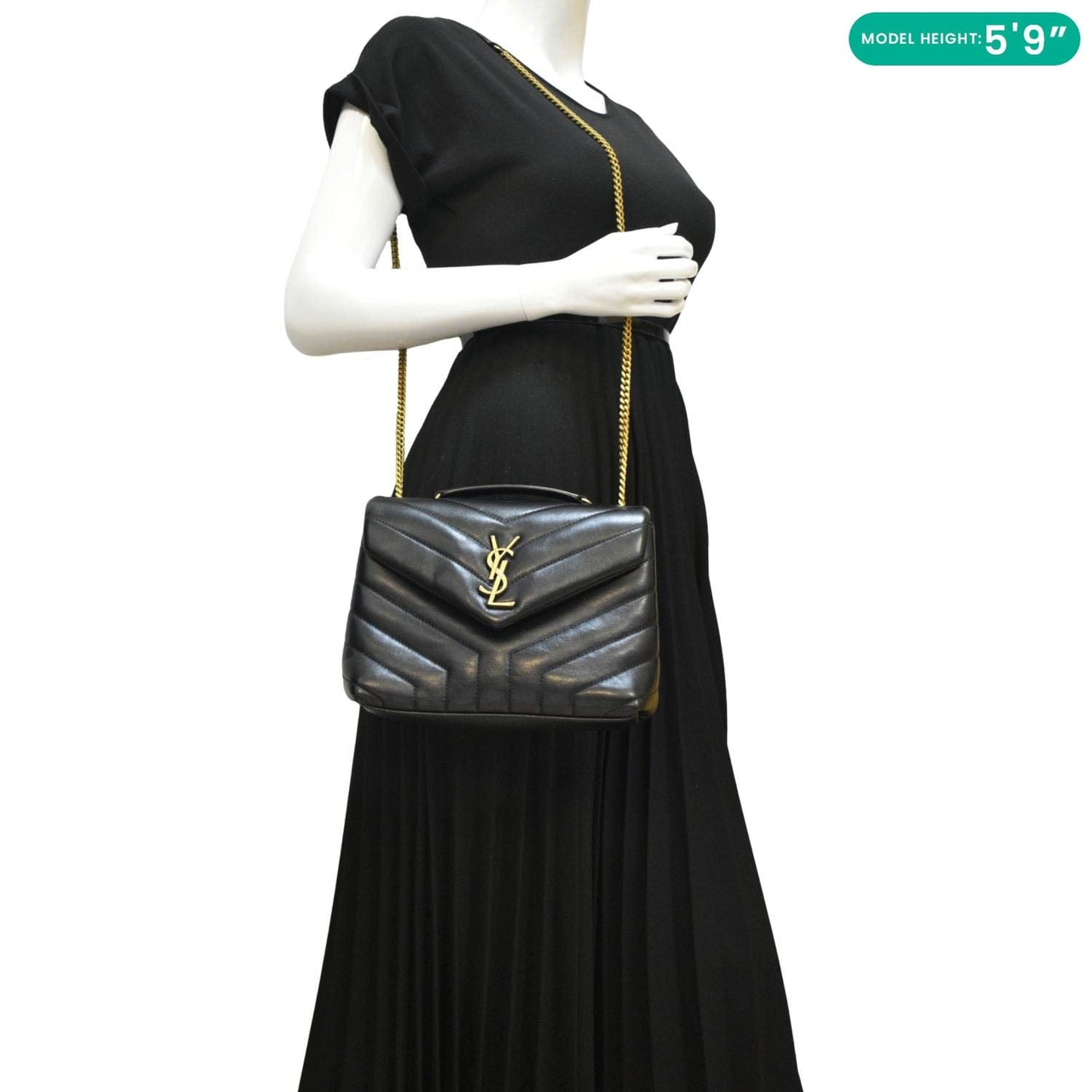 YVES SAINT LAURENT Loulou Toy Matelasse Leather Crossbody Bag Black