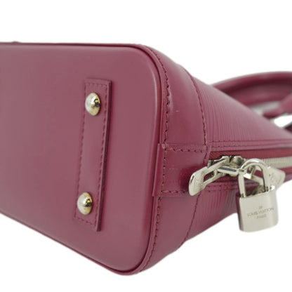LOUIS VUITTON Alma BB Epi Leather Satchel Crossbody Bag Red