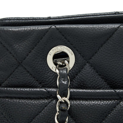 Chanel CC Logo Tote Bag Caviar Black