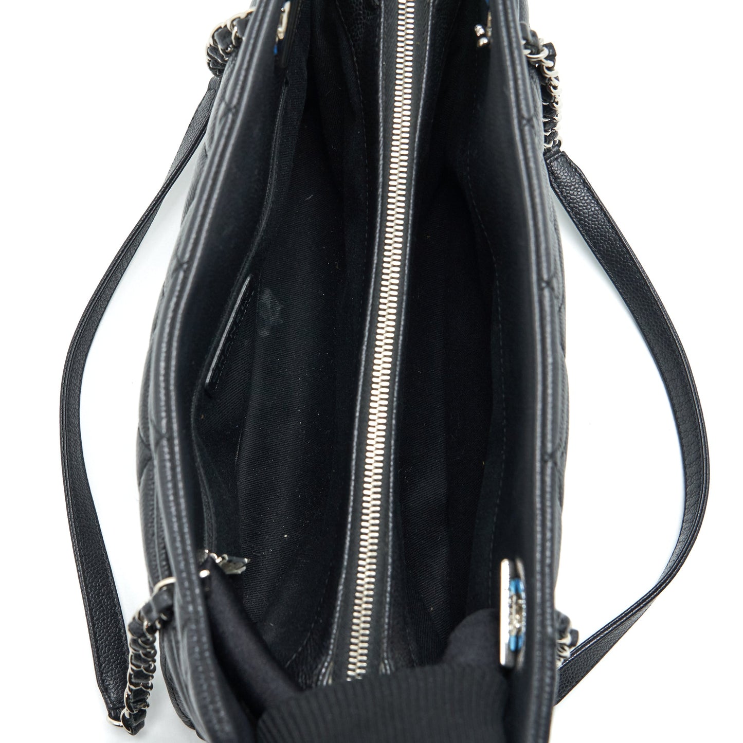 Chanel CC Logo Tote Bag Caviar Black