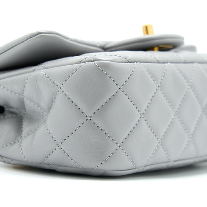 Chanel Pearl Crush Mini Square Flap Bag Lambskin Grey