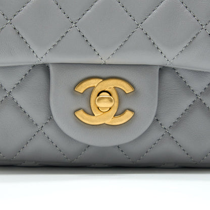 Chanel Pearl Crush Mini Square Flap Bag Lambskin Grey