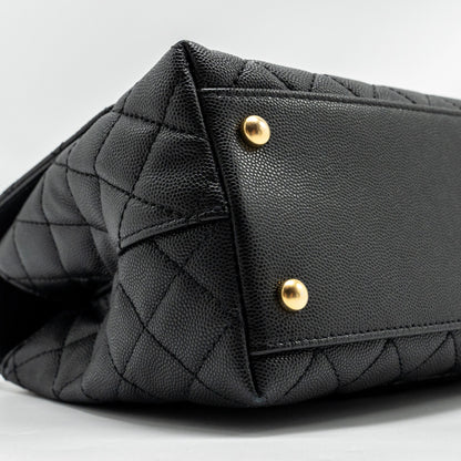 Chanel Medium Coco Handle Limited Edition Caviar Black  (microchip)