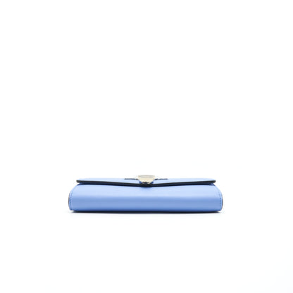 Gucci Sylvie Leather Continental Long Wallet In Blue