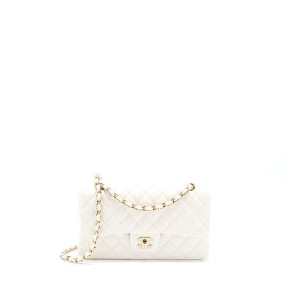 Chanel Medium Classic Double Flap Bag Caviar White L