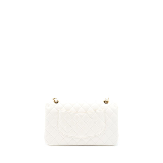 Chanel Medium Classic Double Flap Bag Caviar White L