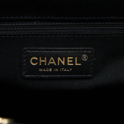 Chanel Deauville Tote Bag Tweed Dark Grey / Black L (Microchip)