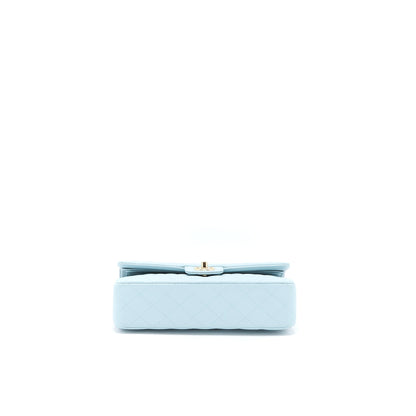 Chanel Medium Classic Double Flap Bag Caviar Light Blue L (Microchip)