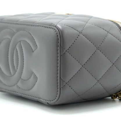Chanel 22A Top Handle Long Vanity With Chain Grey