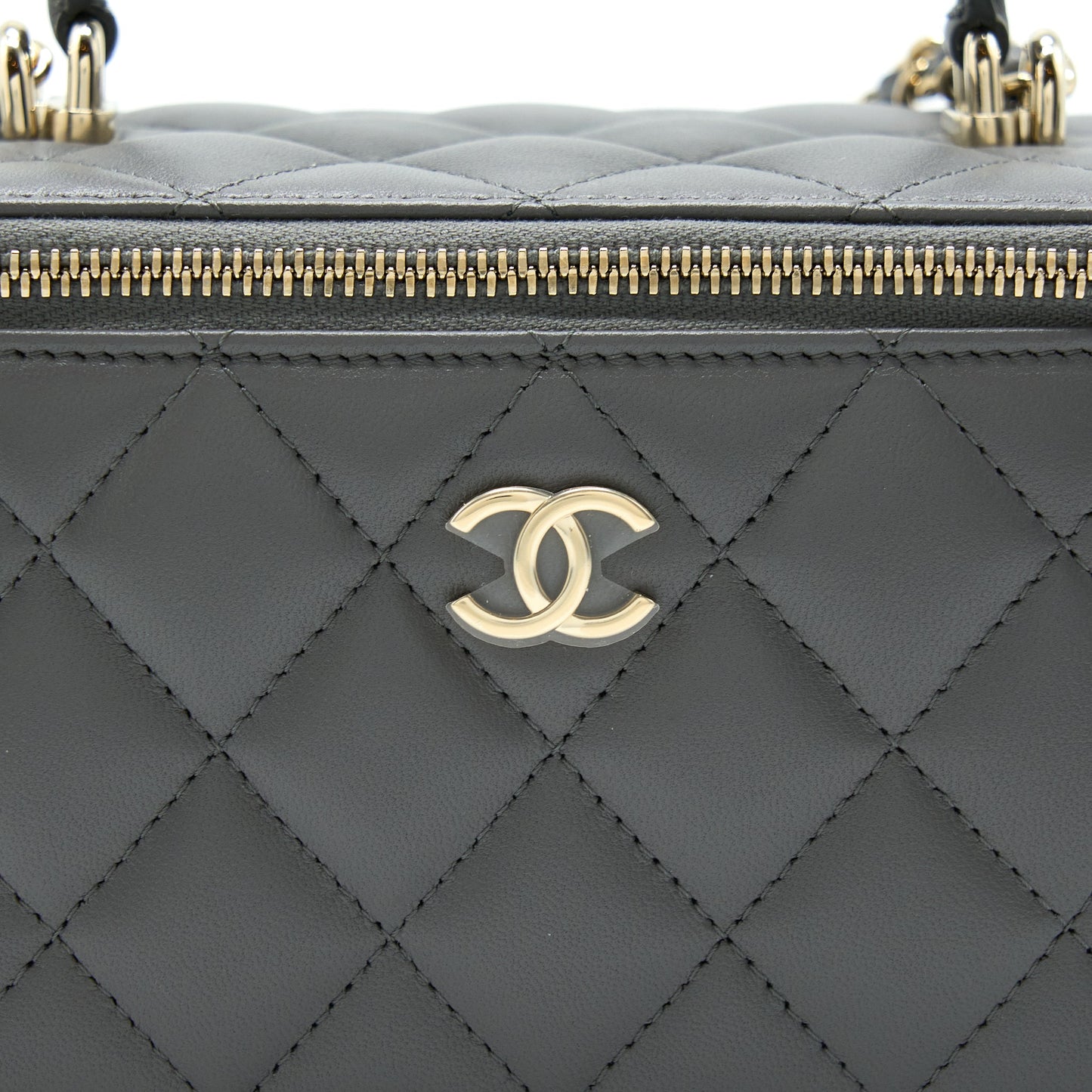 Chanel 22A Top Handle Long Vanity With Chain Grey