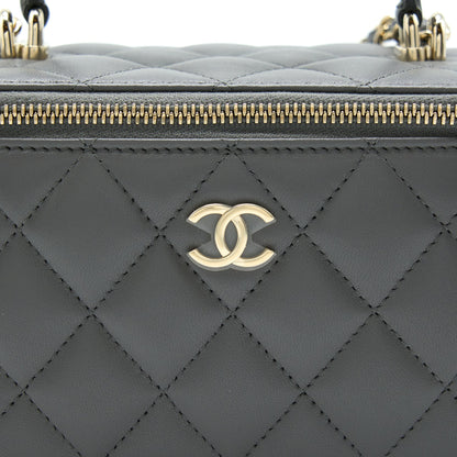 Chanel 22A Top Handle Long Vanity With Chain Grey