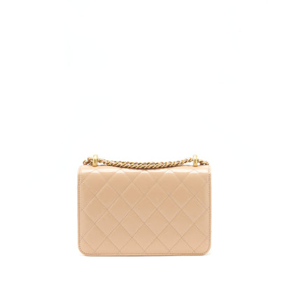 Chanel 21A Gold Crush Flap Bag Calfskin beige